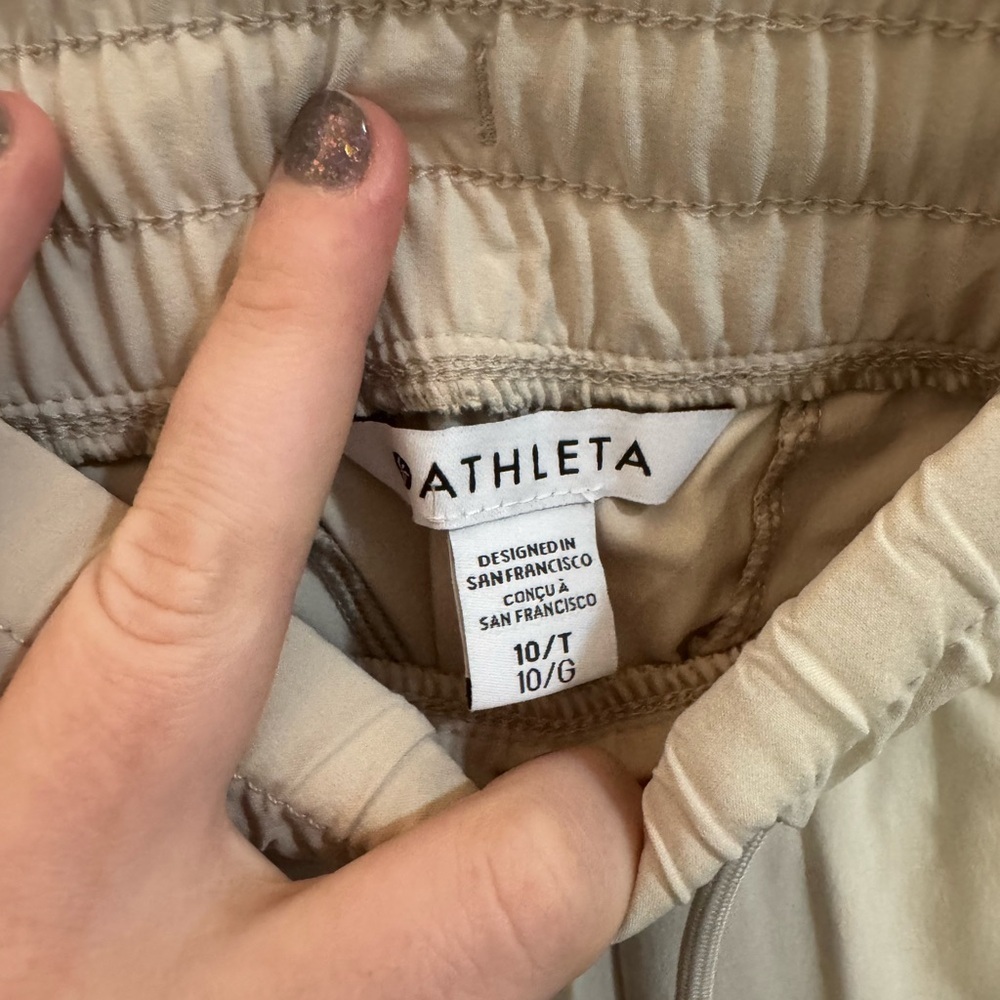 Athleta Women's Cream Wide Leg Pants Athleisure Activewear - Picture 2 of 4
